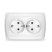 Розетка 2-м СП Маргарита 16А IP20 с заземл. бел. UNIVersal М0128