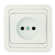 Розетка 1-м СП Mimoza 16А IP20 без заземл. керамика бел./бел. Makel 12002