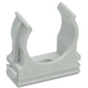 Держатель для труб (клипса) CF25 с защелкой ELASTA IEK CTA10D-CF25-K41-100