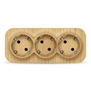 Розетка 3-м ОП 16А IP20 с заземл. сосна IONICH 1440